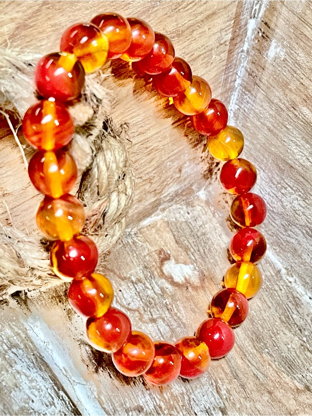 Red Agate Beaded Stretch Bracelet - Women Jewelry